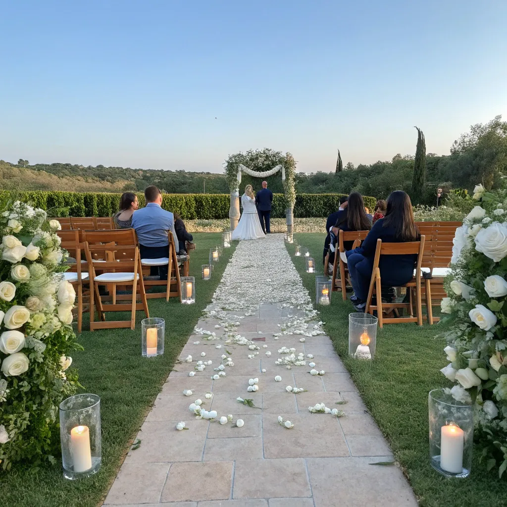 Intimate wedding ceremony setup